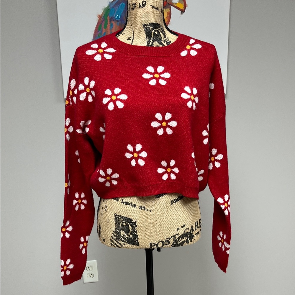 Miami Red Daisy Women's Sweater